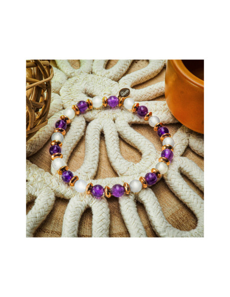 "Bonne Nuit" - Améthyste & Quartz Rose