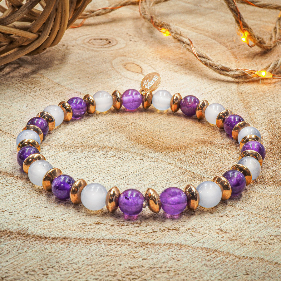 "Bonne Nuit" - Améthyste & Quartz Rose