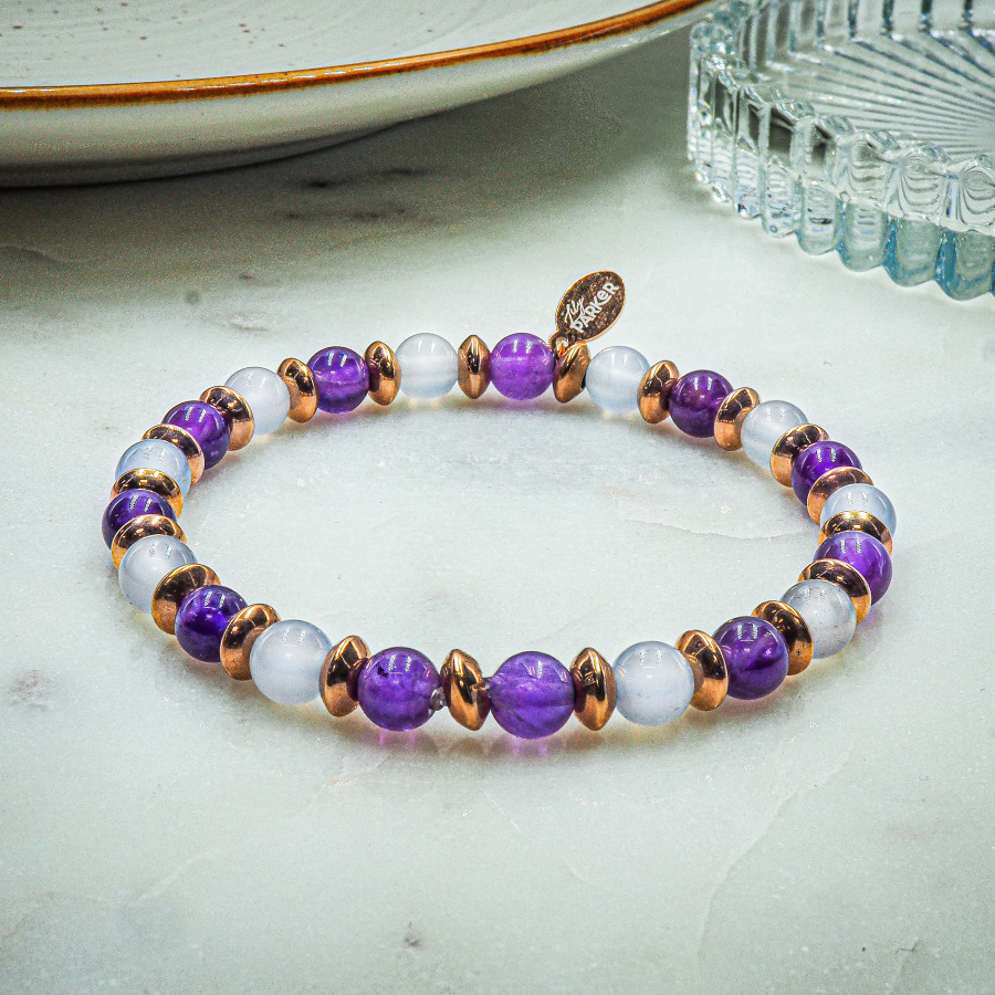 "Bonne Nuit" - Améthyste & Quartz Rose