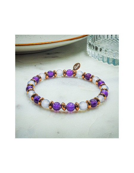 "Bonne Nuit" - Améthyste & Quartz Rose