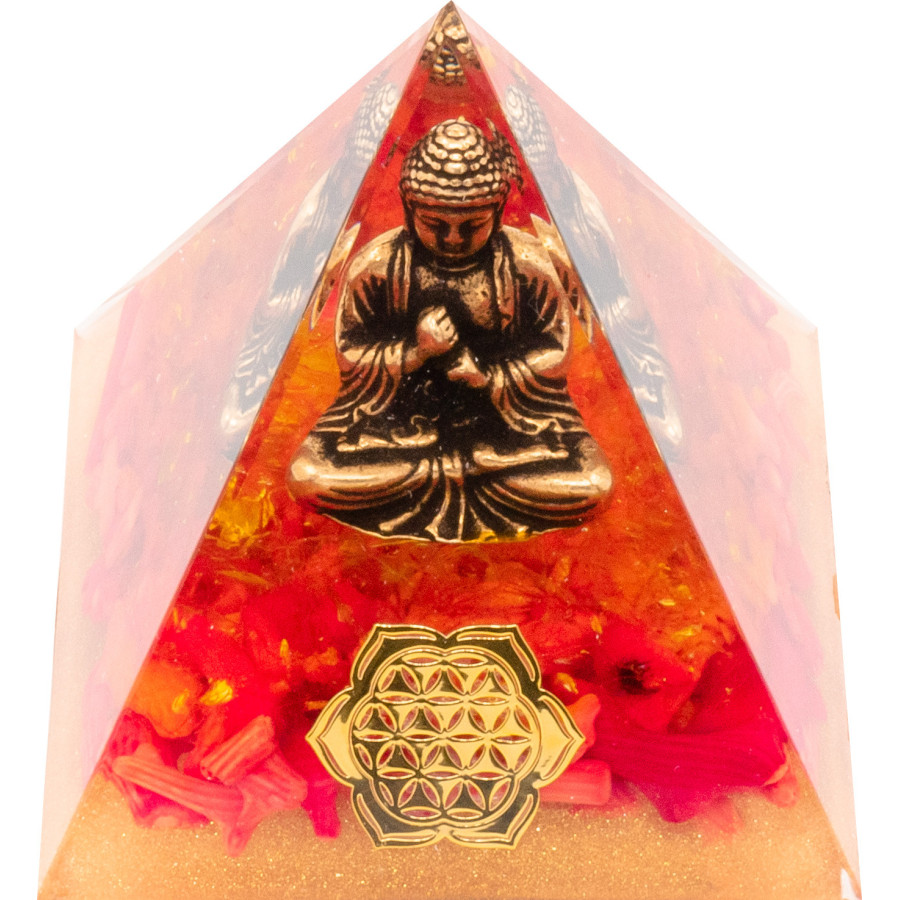 Pyramide Orgonite "Coralya" - 6x6cm