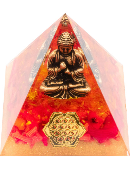 Pyramide Orgonite "Coralya" - 6x6cm