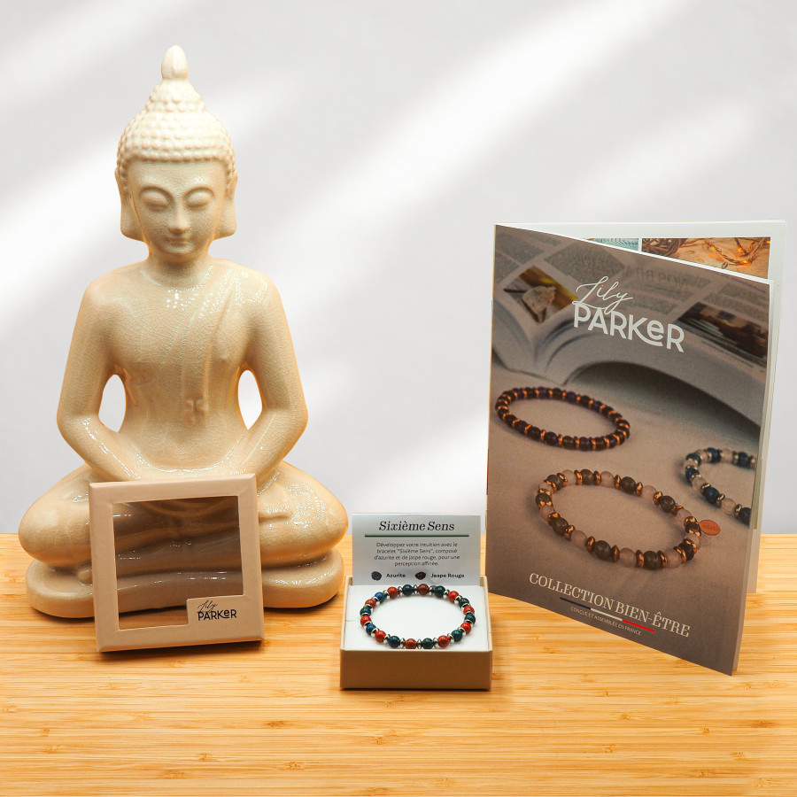 "Sixème Sens" - Azurite & Jaspe rouge