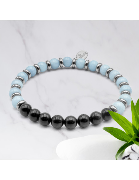 "Peau Apaisée" - Aigue Marine & Tourmaline noire