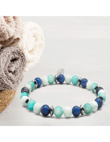 "Renouveau Capillaire" - Howlite Blanche, Amazonite & Lapiz Lazuli