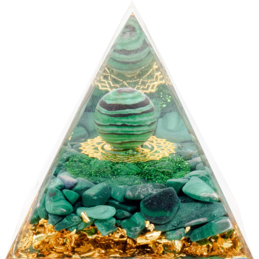 Pyramide Orgonite "Malacha" - 6x6cm