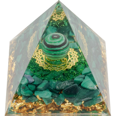 Pyramide Orgonite "Malacha" - 6x6cm 2