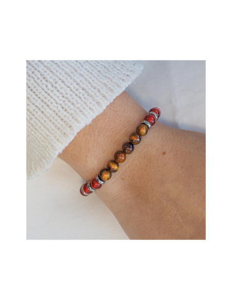 "Force Intérieure" - Oeil de tigre & Cornaline