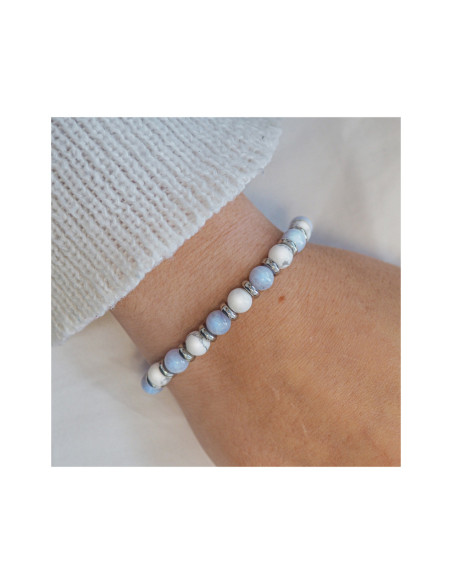"Zen Attitude" - Aigue Marine & Howlite Blanche