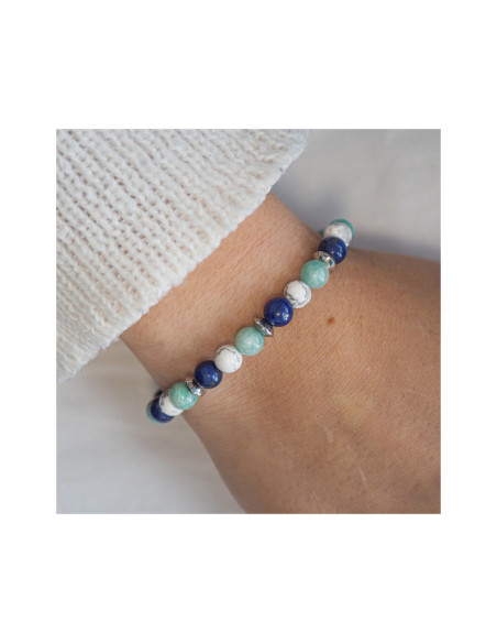 "Renouveau Capillaire" - Howlite Blanche, Amazonite & Lapiz Lazuli