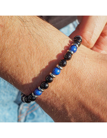 "Équilibre Masculin" - Lapis Lazuli & Tourmaline noire
