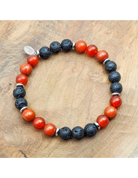 "Chaud devant" - Cornaline - Jaspe Rouge - Pierre de lave