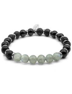 "Forge d'Ébène" - Labradorite - Tourmaline noire - Pierre...