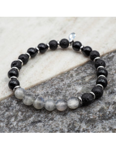 "Forge d'Ébène" - Labradorite - Tourmaline noire - Pierre... 2