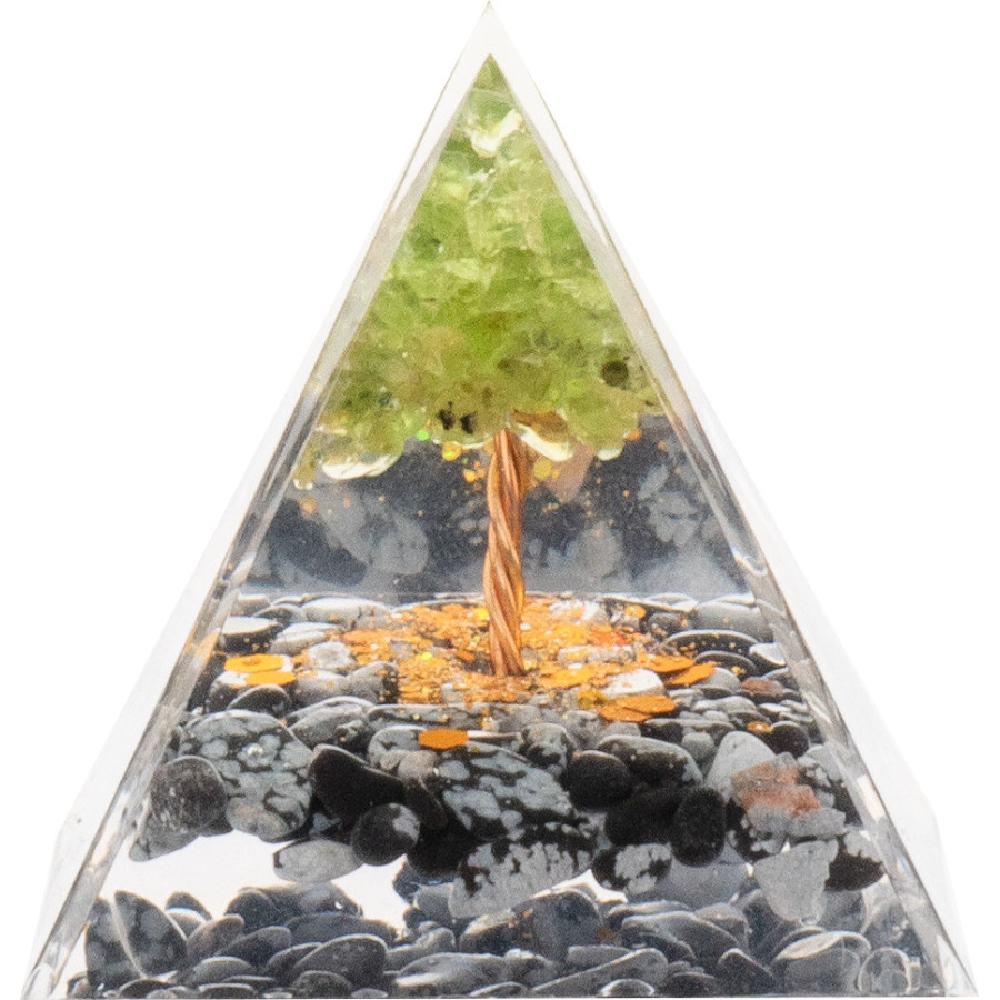 Pyramide Orgonite "Obsidra" - 5x5cm