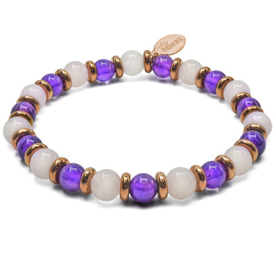 "Bonne Nuit" - Améthyste & Quartz Rose