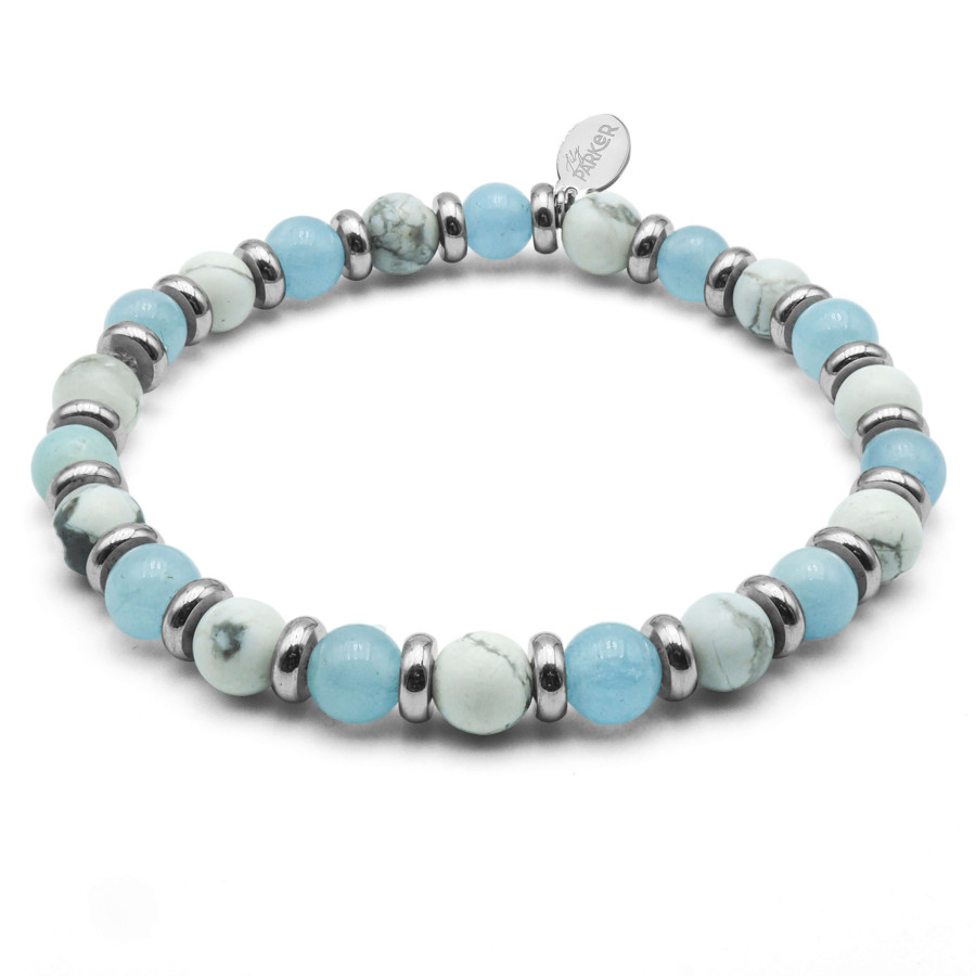 "Zen Attitude" - Aigue Marine & Howlite Blanche