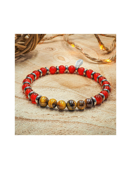 "Force Intérieure" - Oeil de tigre & Cornaline